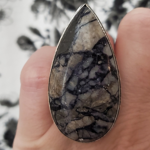 New Oversized Picasso Jasper 925 Silver Ring. - Picture 4 of 7